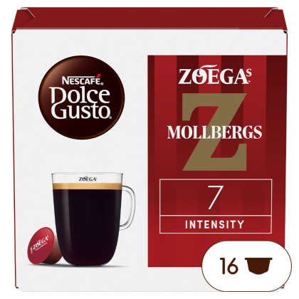 Front view of Zoegas Mollbergs Blandning (16 pods) box