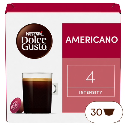 Front view of Americano (30 pods) box