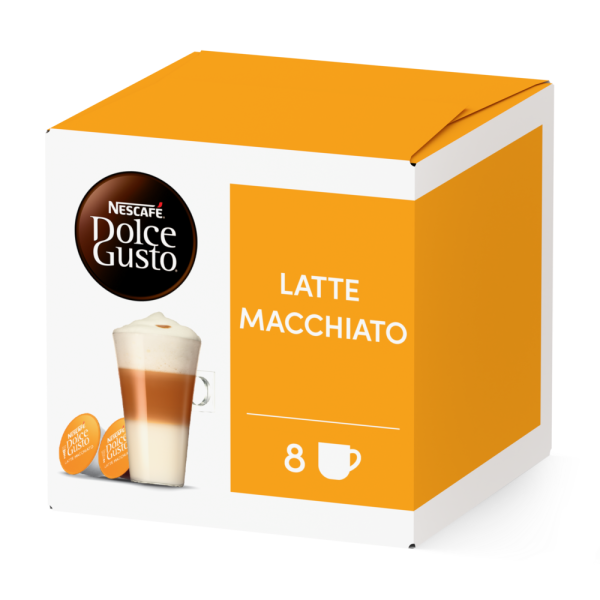 Front view of Latte Macchiato (16 pods) box