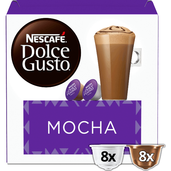 Front view of Mocha (16 pods) box